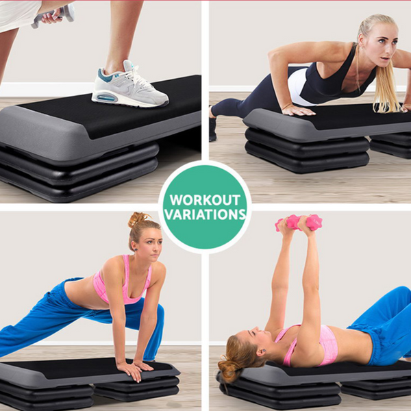 Enhance your workout with Danoz Direct Everfit 3 Level Aerobic Step! 110cm stepper is designed to help achieve your fitness goals at home