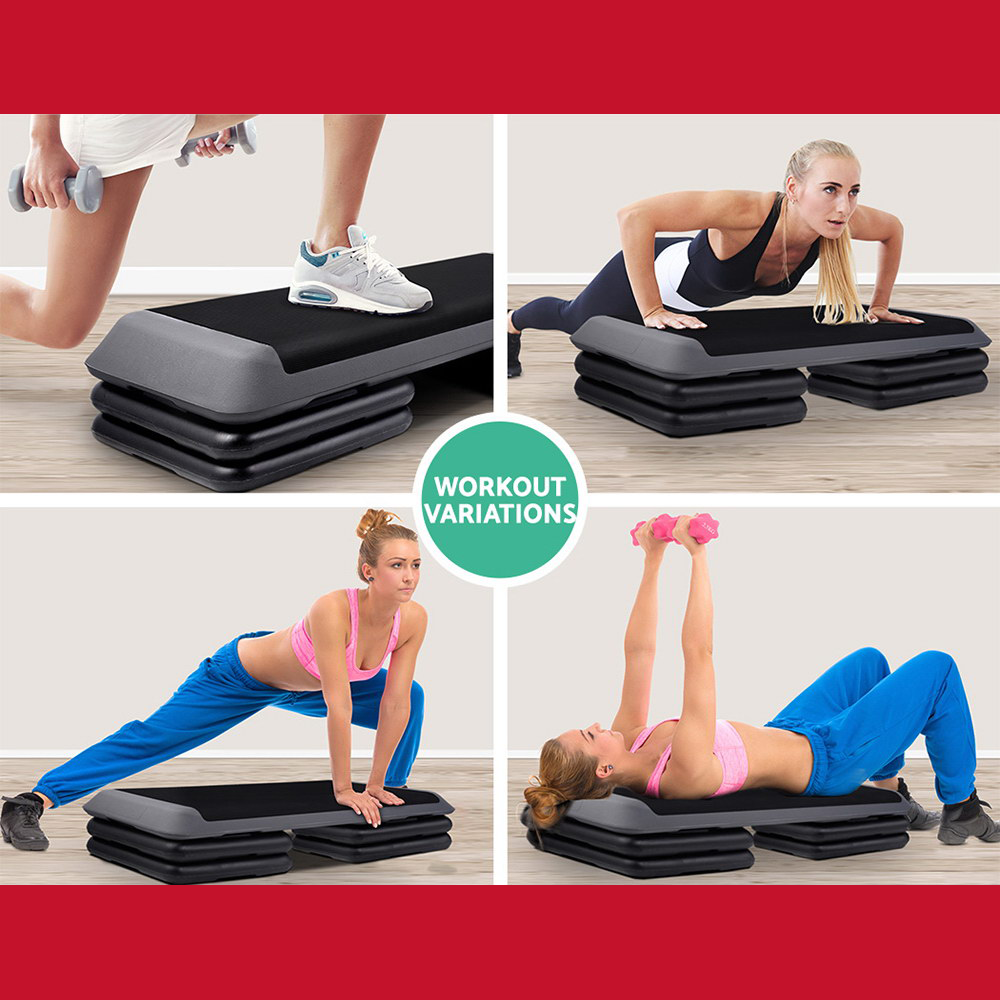 Enhance your workout with Danoz Direct Everfit 3 Level Aerobic Step! 110cm stepper is designed to help achieve your fitness goals at home