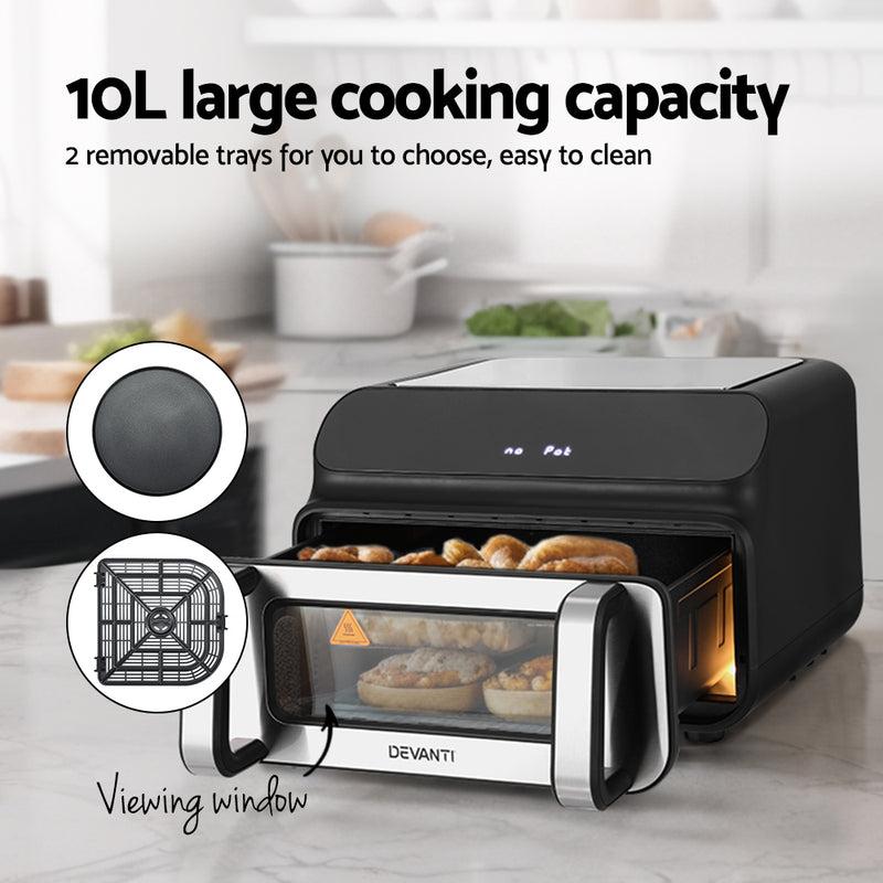Danoz Direct 🎯Kitchen Smart - Devanti Air Fryer 10L LCD Kitchen Oven - Incl. Delivery