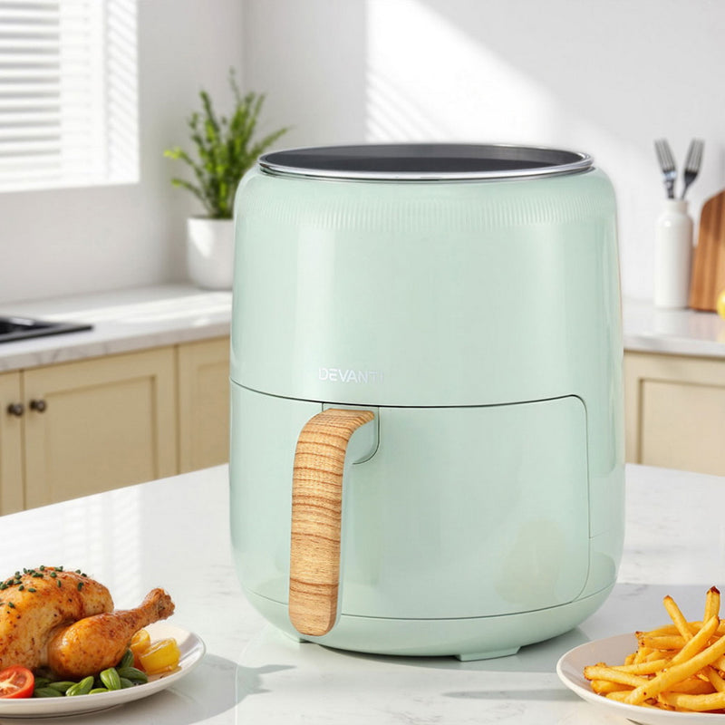 Danoz Kitchen - Devanti 5L Air Fryer Touch Control 1700W Green - Super Offer