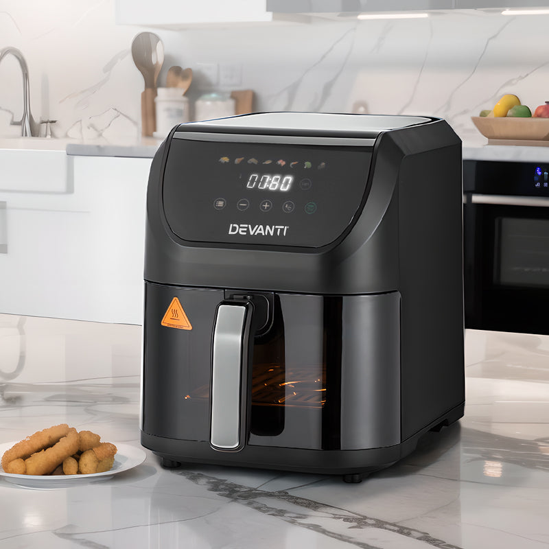 Danoz Direct 🎯Kitchen Smart - Devanti Air Fryer 5L W/ LCD Touch 1500W - Incl. Delivery