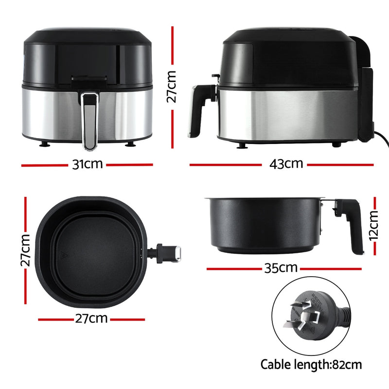 Elevate your cooking game with Danoz Kitchen - Devanti 5.5L Air Fryer & Grill! This 1500W powerhouse lets you fry, grill, and roast with less oil and more flavor