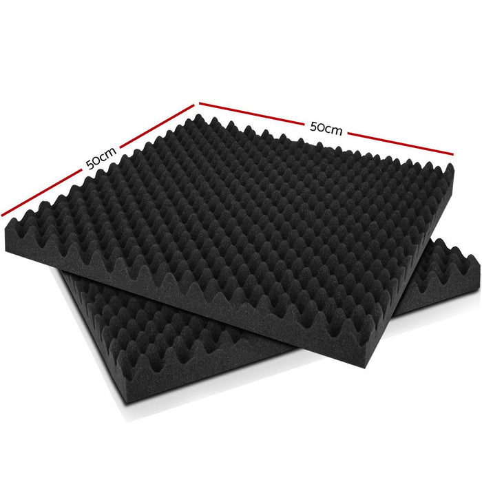 Danoz Music - Alpha Acoustic Foam 20pcs 50x50x5cm Sound Absorption Proofing Panels Eggshell- Incl. Delivery