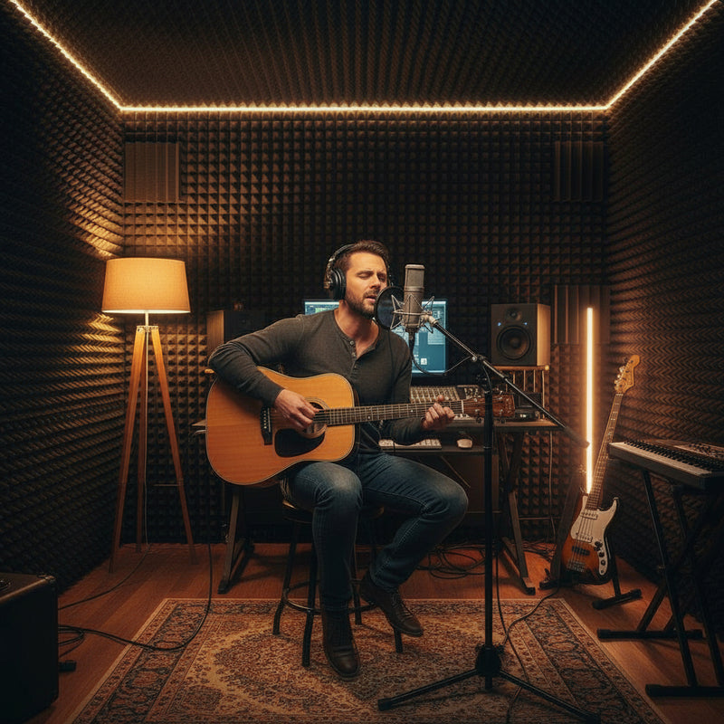 Danoz Music - Alpha Acoustic Foam 60pcs 50x50x5cm Sound Absorption Proofing Panels Eggshell