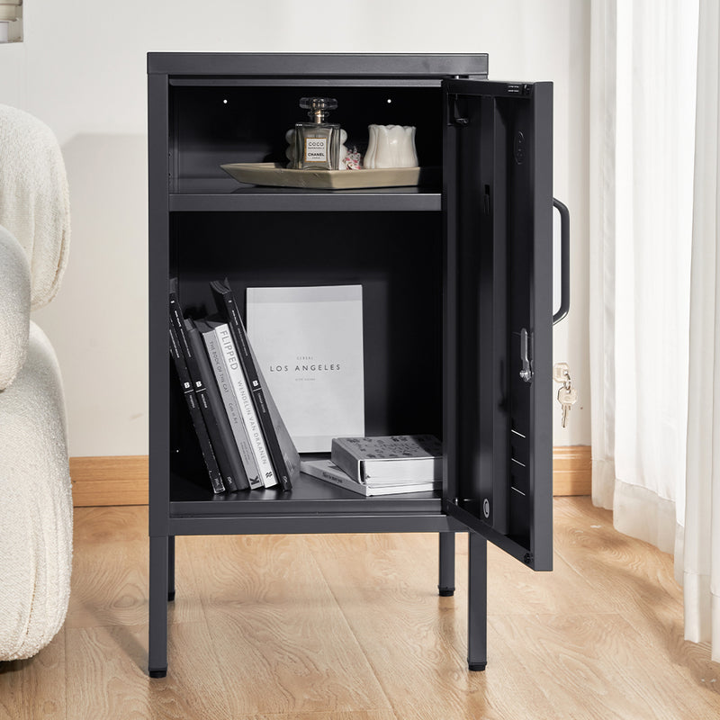 Danoz Bedrooms - ArtissIn Bedside Table Metal Cabinet - MINI Black - Free Postage!