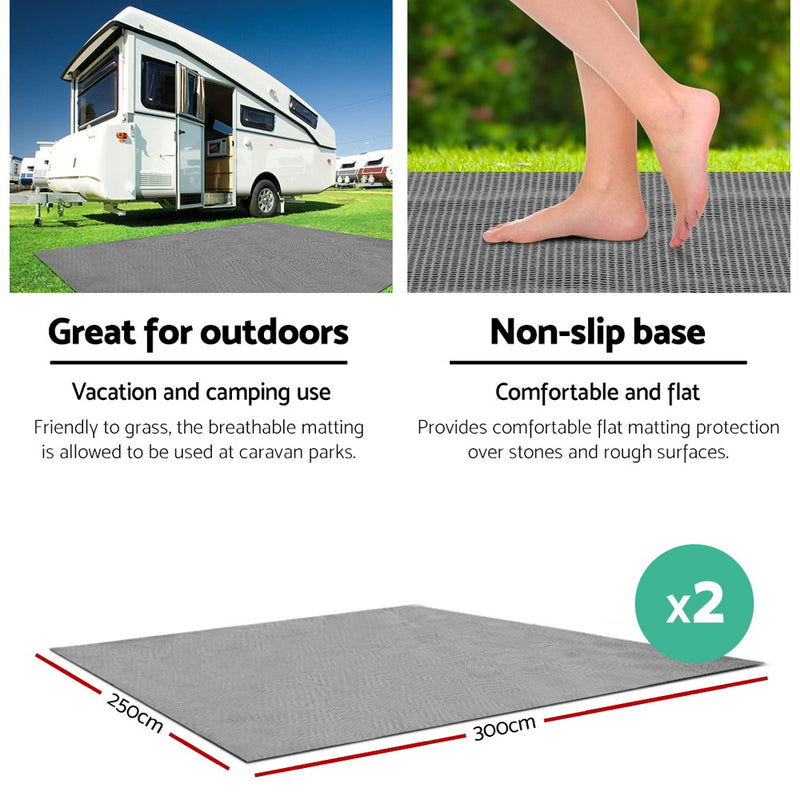 Danoz Direct - Weisshorn 3M X 2.5M Annex Matting Floor Mats Mesh Caravan Camping Annexe 2pcs