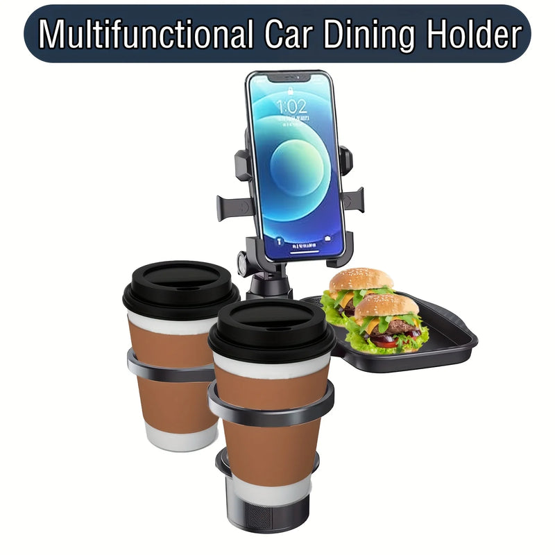 Danoz Car Cup Holder Tray-Expander-3 In 1 Detachable Food Table Tray With Solid Base-Road Trip Essentials Accessories Gadgets