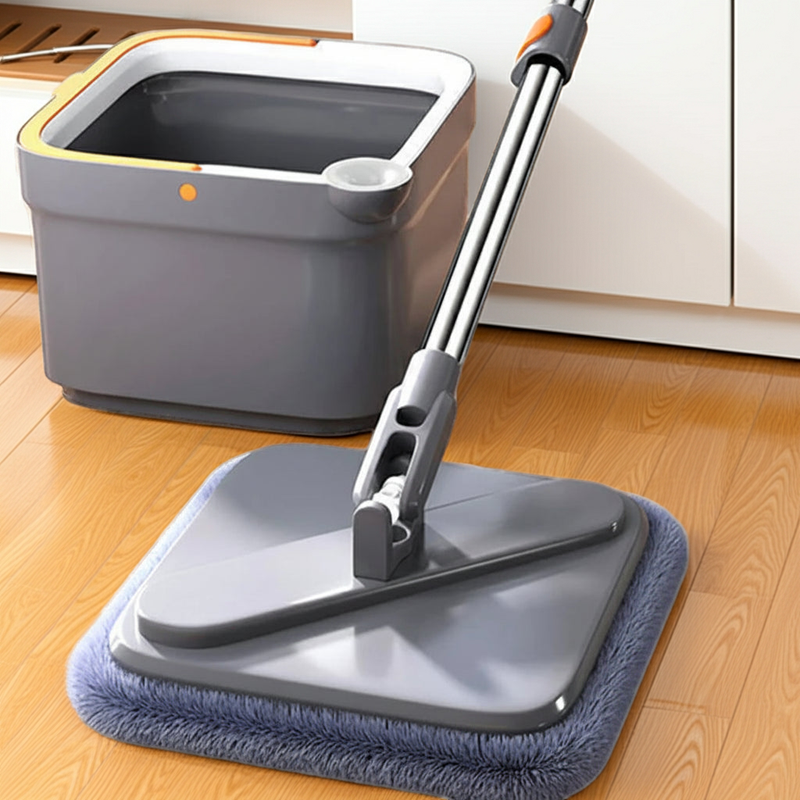 🧹 Danoz CleanSmart | SpinClean Mop with Bucket | Self-Cleaning | Hand-Free | 360° Rotatable | 2 Washable Pads | Multi-Surface Cleaning