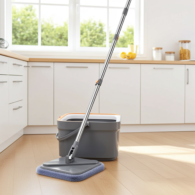 🧹 Danoz CleanSmart | SpinClean Mop with Bucket | Self-Cleaning | Hand-Free | 360° Rotatable | 2 Washable Pads | Multi-Surface Cleaning