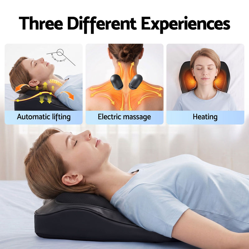 Danoz MassageSmart | Livemor Traction Back Massager with Heat 🦴 | 6 Modes, Auto Lift, Dual Heat Levels — Neck, Shoulder & Full Body