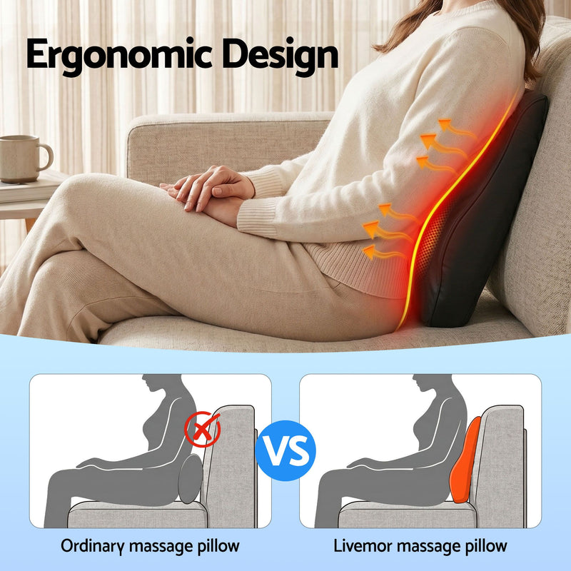 Danoz MassageSmart | Livemor Traction Back Massager with Heat 🦴 | 6 Modes, Auto Lift, Dual Heat Levels — Neck, Shoulder & Full Body