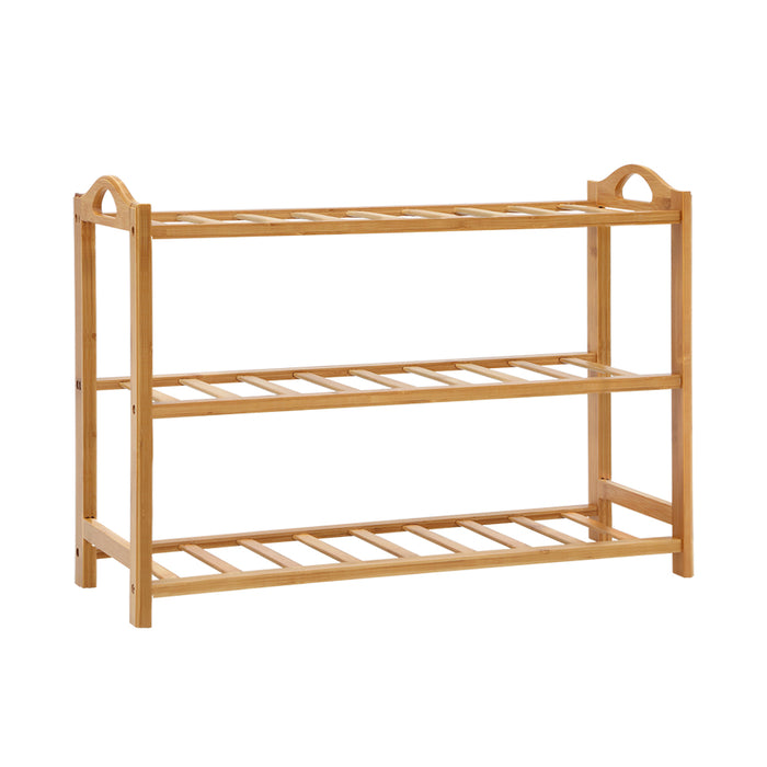 Danoz Direct - Artiss 3 Tiers Bamboo Shoe Rack Storage Organiser Wooden Shelf Stand Shelves