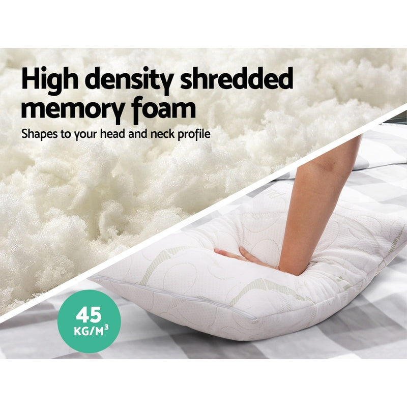 Danoz PillowSmart - Giselle Bedding Memory Foam Pillow Bamboo Twin Pack