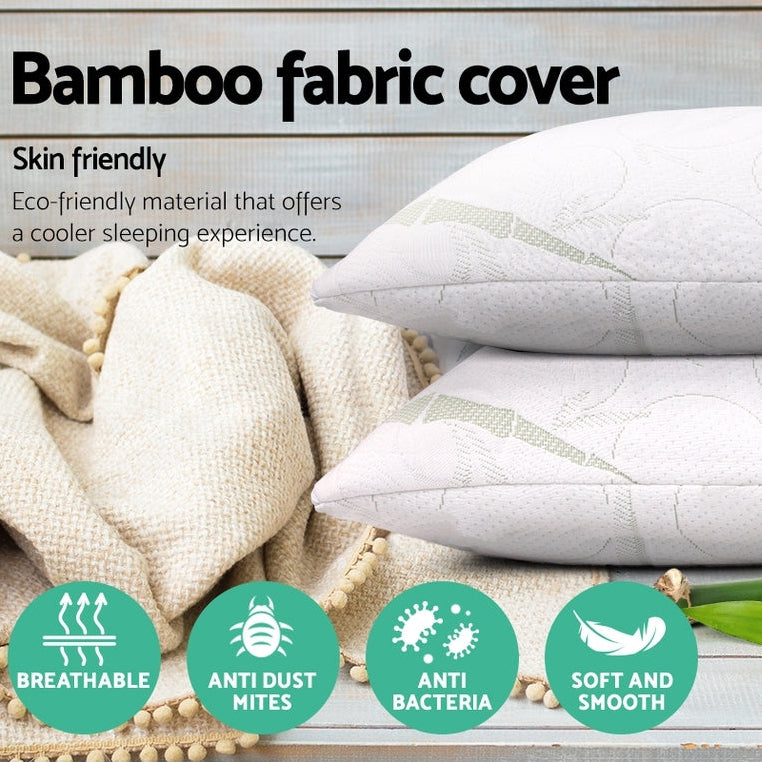 Danoz PillowSmart - Giselle Bedding Memory Foam Pillow Bamboo Twin Pack