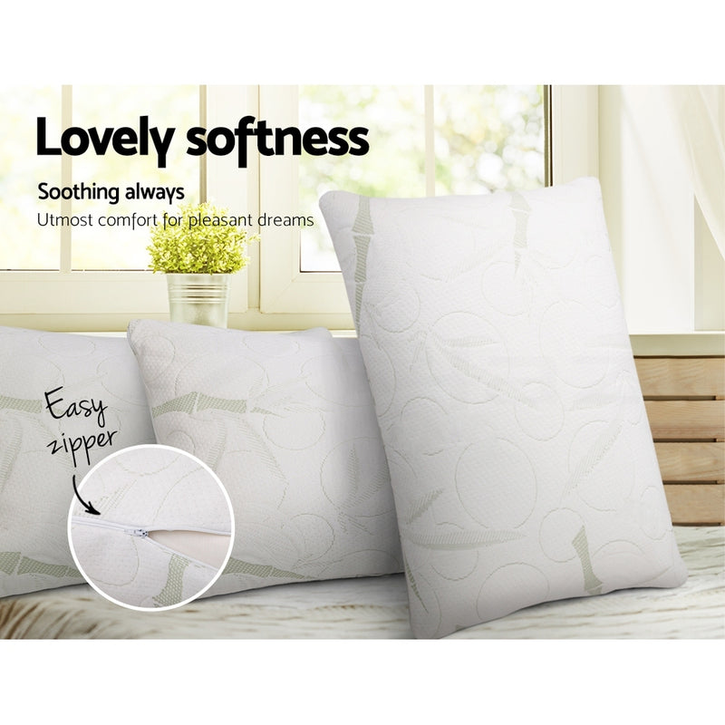 Danoz PillowSmart - Giselle Bedding Memory Foam Pillow Bamboo Twin Pack