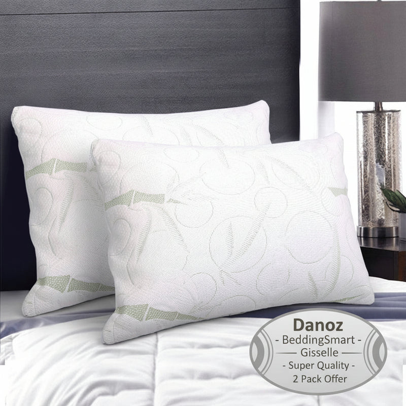 Danoz PillowSmart - Giselle Bedding Memory Foam Pillow Bamboo Twin Pack