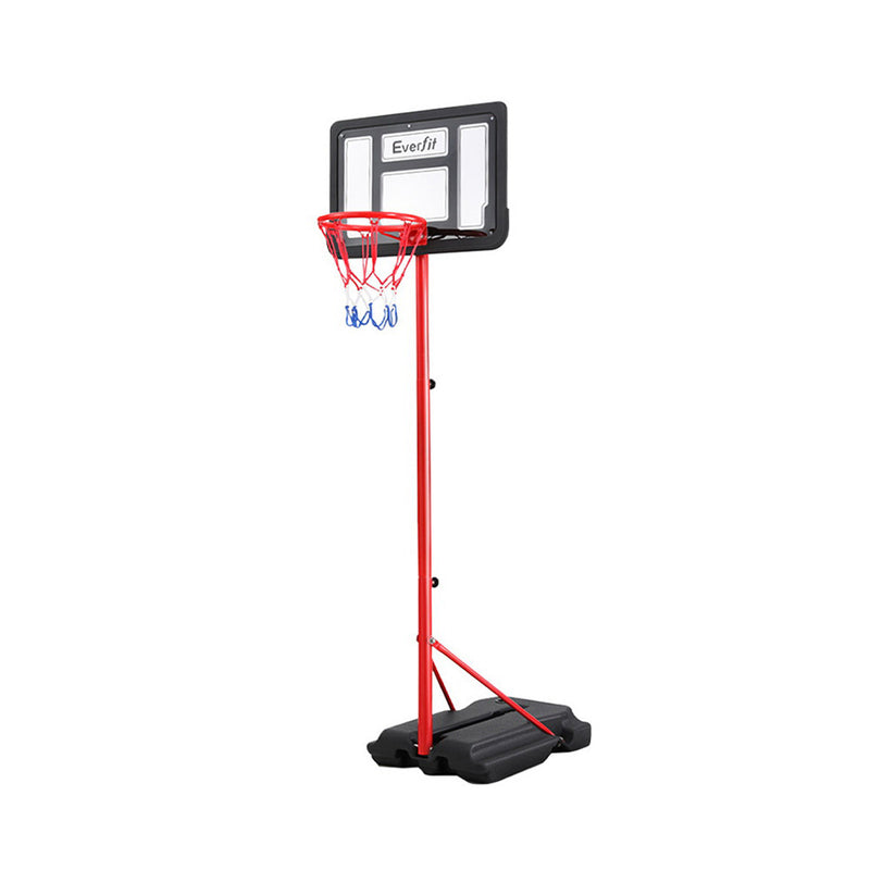 🏀 Danoz SportSmart | Everfit 1.6M Kids Basketball Hoop Stand | Adjustable Height 1.15–1.6M | Portable | Steel Frame | Red & Black