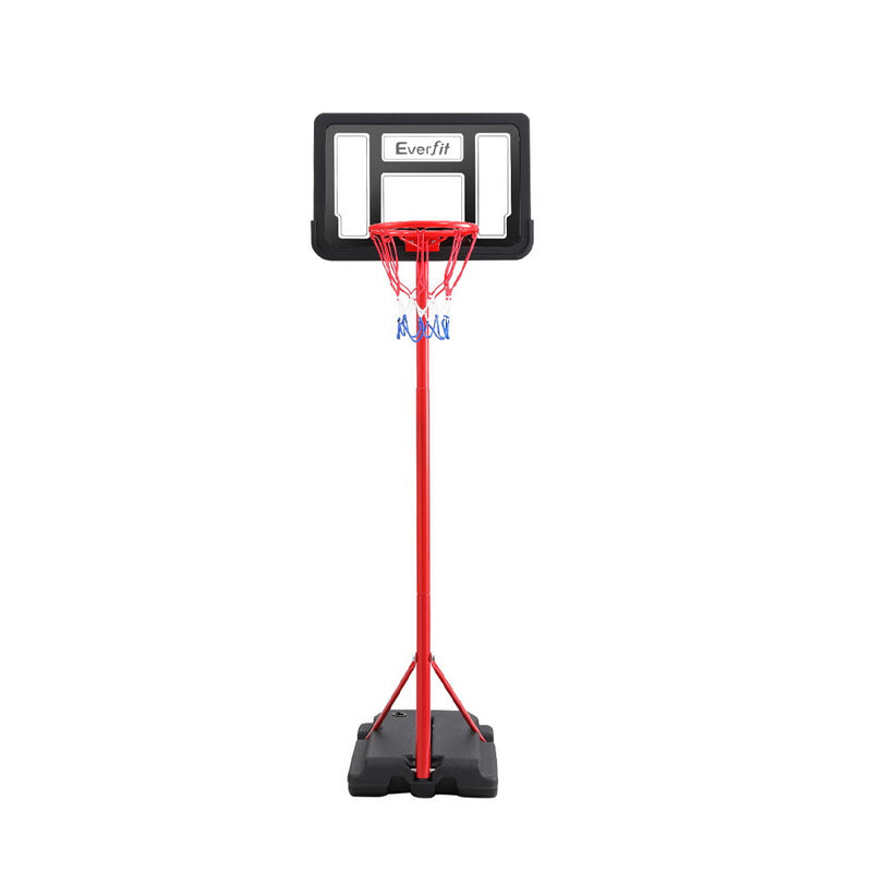 🏀 Danoz SportSmart | Everfit 1.6M Kids Basketball Hoop Stand | Adjustable Height 1.15–1.6M | Portable | Steel Frame | Red & Black