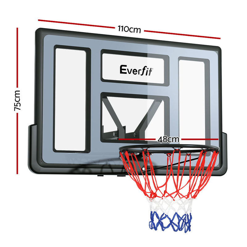 Danoz Sports - Everfit 45" Basketball Hoop Backboard Wall Mounted Ring Net Sports Pro System