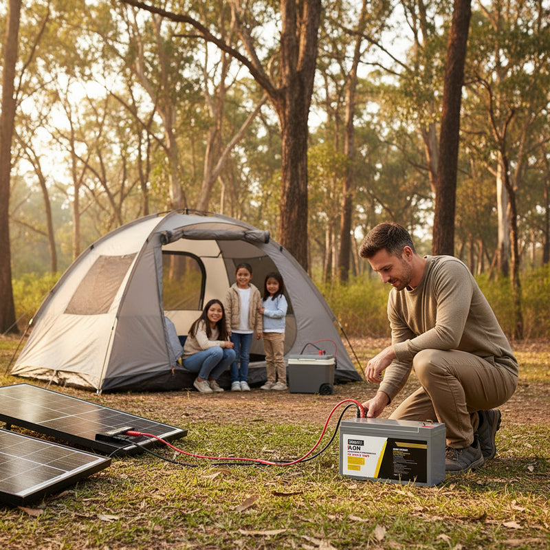 Power up your adventures with Danoz Giantz AGM Deep Cycle Battery – the reliable energy companion for caravans, camping trips, and off-grid solar setups