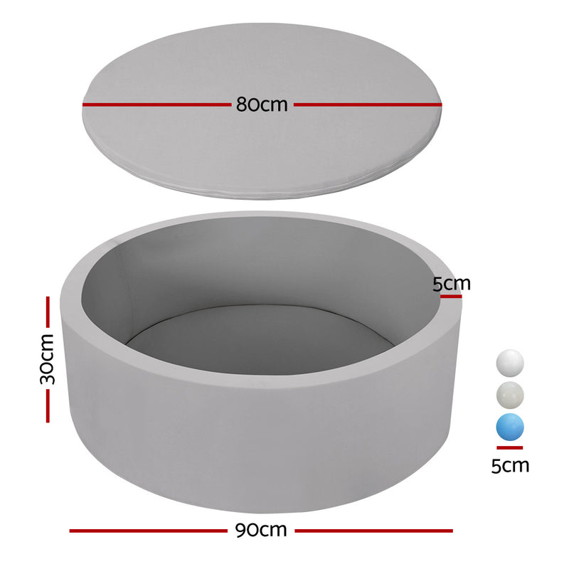 Danoz Kids - Keezi Kids Ball Pit 90x30cm Ocean Foam Play Pool Barrier Toys Children Grey