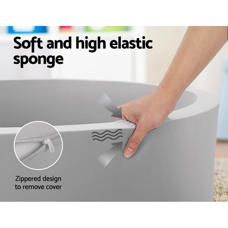 Danoz Kids - Keezi Kids Ball Pit 90x30cm Ocean Foam Play Pool Barrier Toys Children Grey