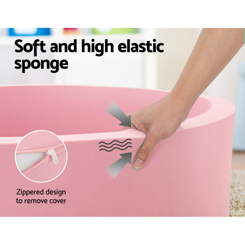 Danoz Direct - Keezi Kids Ball Pit 90x30cm Ocean Foam Play Pool Barrier Toys Children Pink