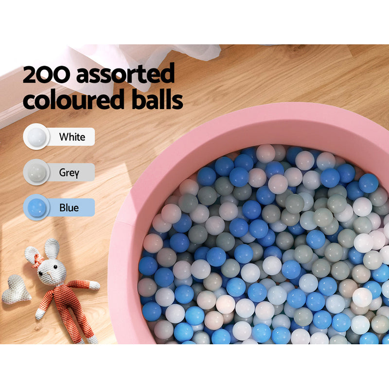 Danoz Direct - Keezi Kids Ball Pit 90x30cm Ocean Foam Play Pool Barrier Toys Children Pink