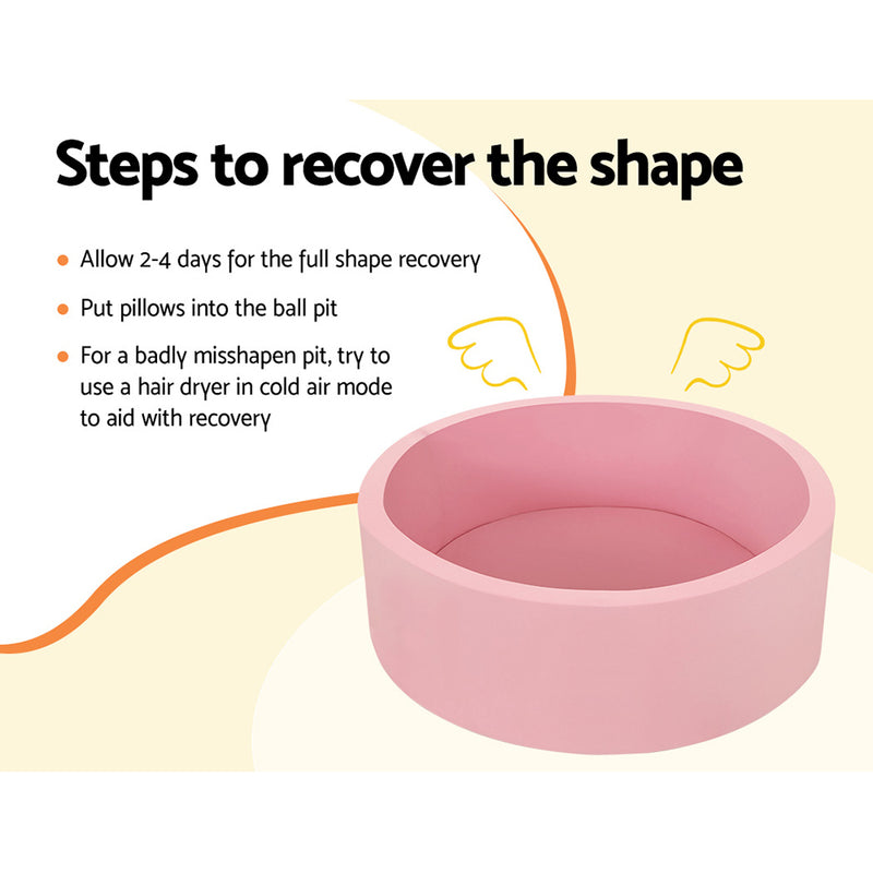 Danoz Direct - Keezi Kids Ball Pit 90x30cm Ocean Foam Play Pool Barrier Toys Children Pink