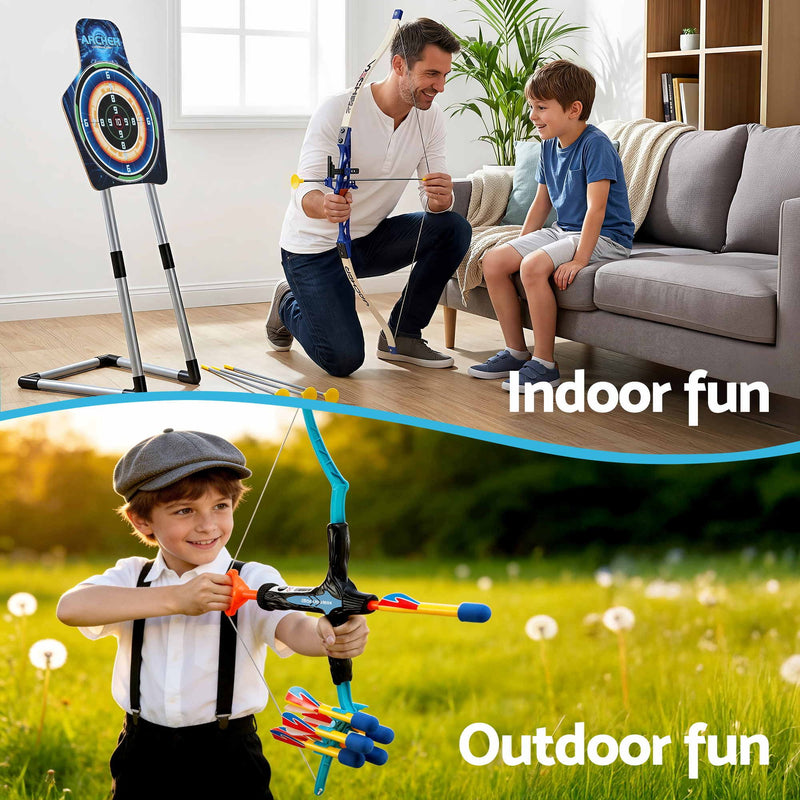 🏹 Danoz KidSmart | Keezi Kids Bow & Arrow Archery Set | Freestanding Target | Suction Cup Arrows | Ages 6+ | Indoor & Outdoor