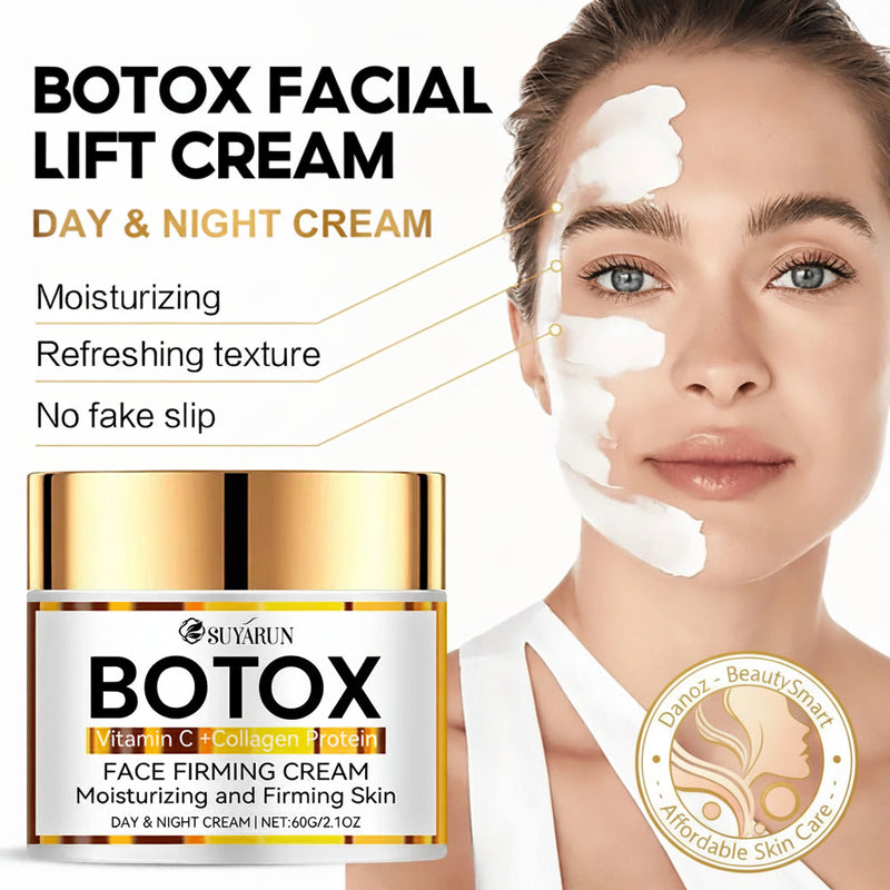BOTOX Facial Lift Cream packaging with a woman applying cream to her face.