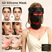 4D Silicone Mask with before and after effects on a woman's face, worn by a model.