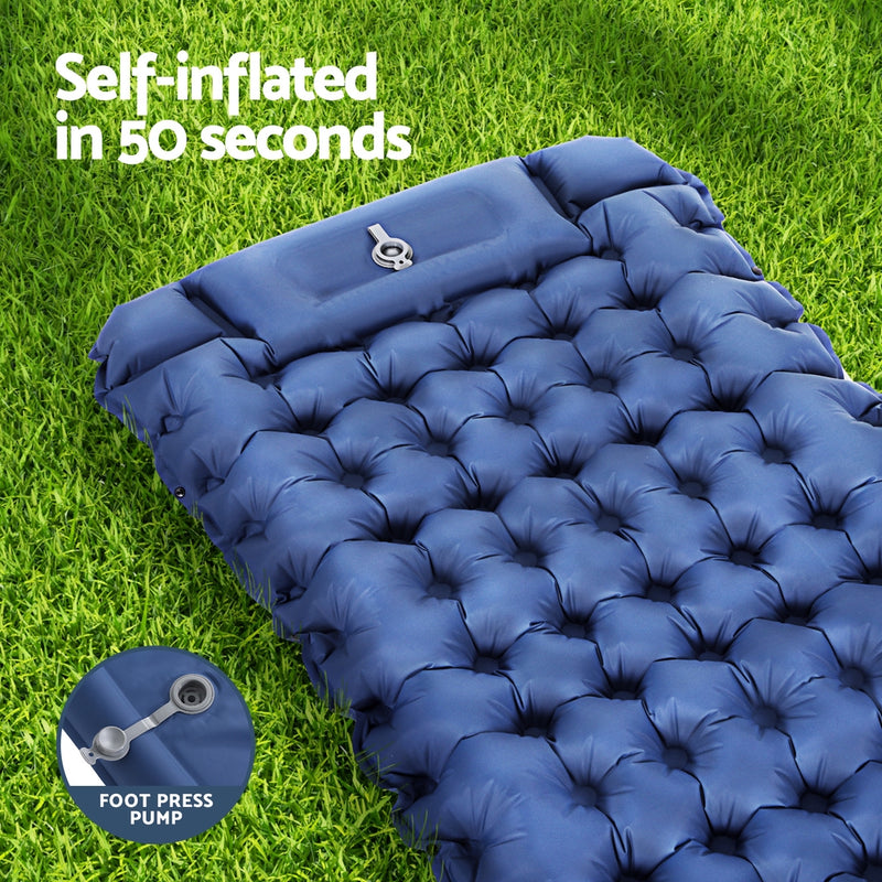 Danoz Direct - Weisshorn Self Inflating Mattress Camping Sleeping Mat Air Bed Single Pillow Bag