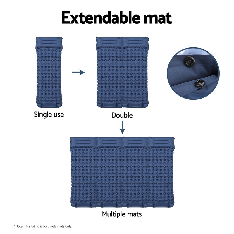Danoz Direct - Weisshorn Self Inflating Mattress Camping Sleeping Mat Air Bed Single Pillow Bag