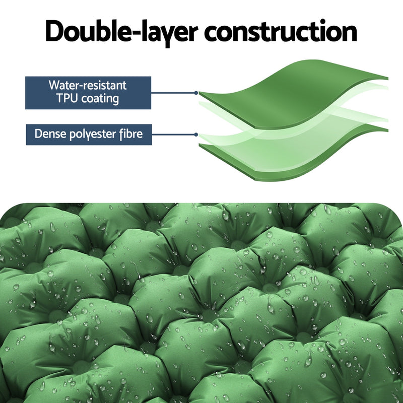 Danoz Direct - Weisshorn Self Inflating Mattress Camping Sleeping Mat Air Bed Pad Single Pillow