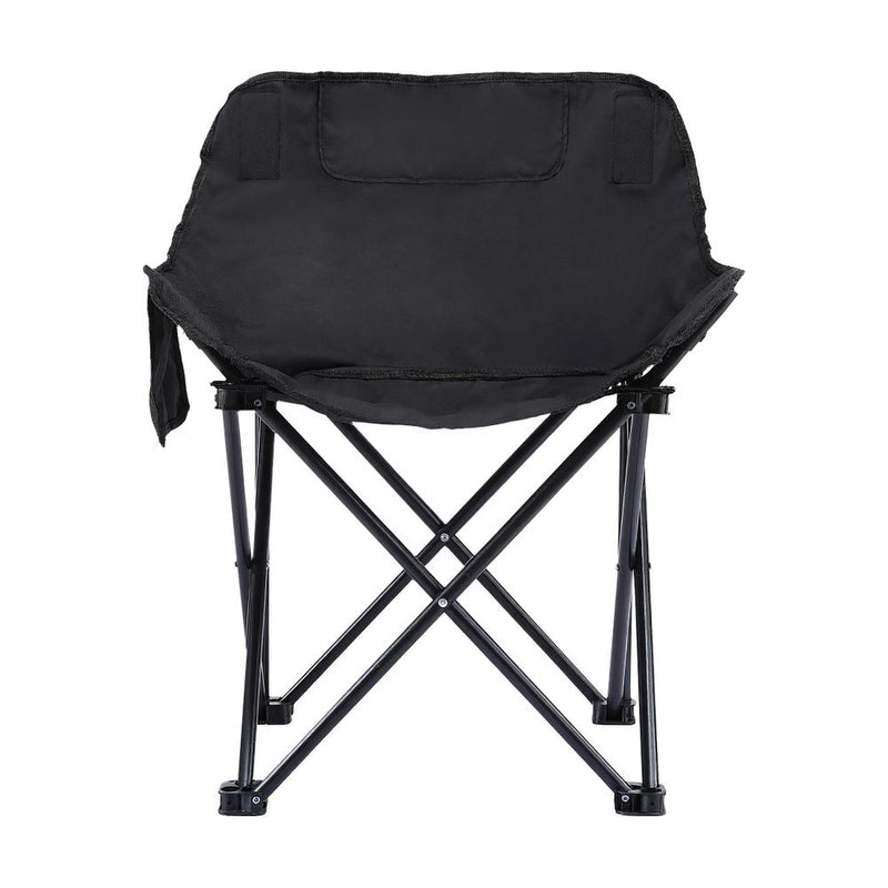 Danoz Camping - Weisshorn Folding Camping Moon Chair Portable Seat Weight Capacity 120KG Black