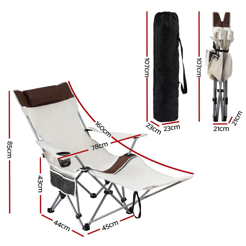 Danoz Camping - Weisshorn Camping Chair Reclining Adjustable Portable Outdoor Folding Lightweight
