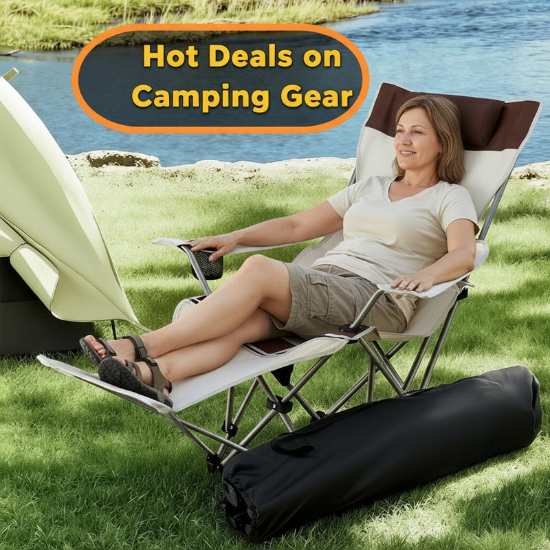 Danoz Camping - Weisshorn Camping Chair Reclining Adjustable Portable Outdoor Folding Lightweight