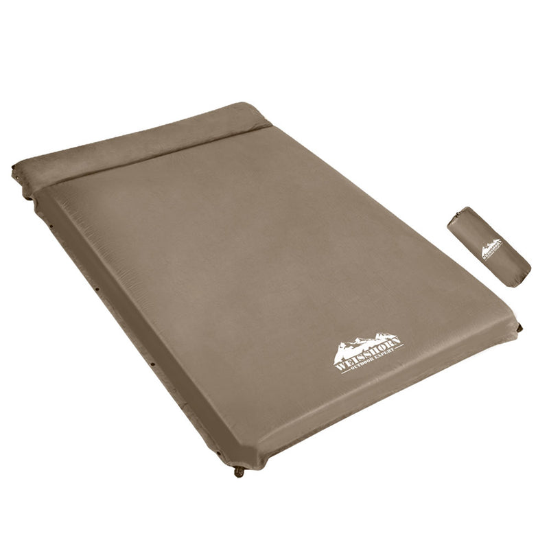 Danoz Camping - Weisshorn Self Inflating Mattress 10CM Camping Sleeping Mat Air Double Coffee