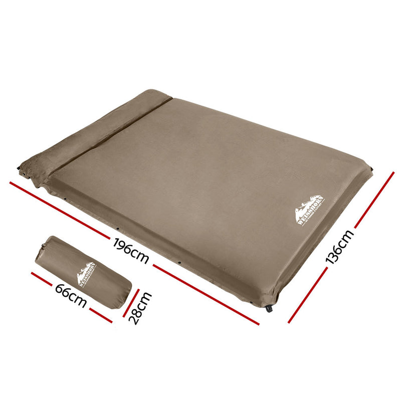 Danoz Camping - Weisshorn Self Inflating Mattress 10CM Camping Sleeping Mat Air Double Coffee