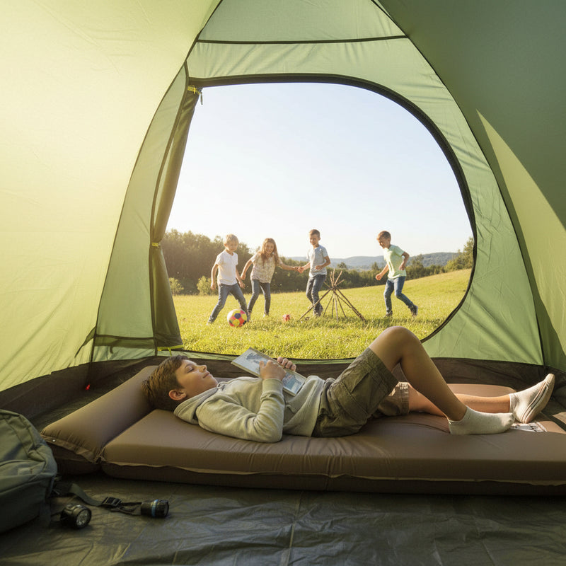 Danoz Camping - Weisshorn Self Inflating Mattress 10CM Camping Sleeping Mat Air Double Coffee