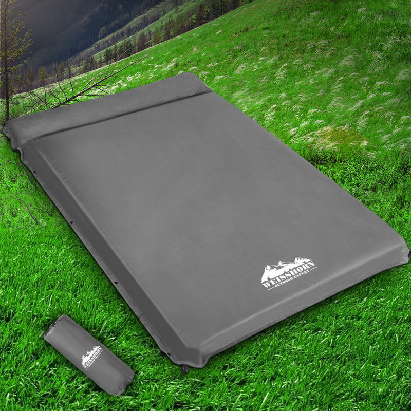 Danoz Camping - Weisshorn Self Inflating Mattress 10CM Camping Sleeping Mat Air Double Grey