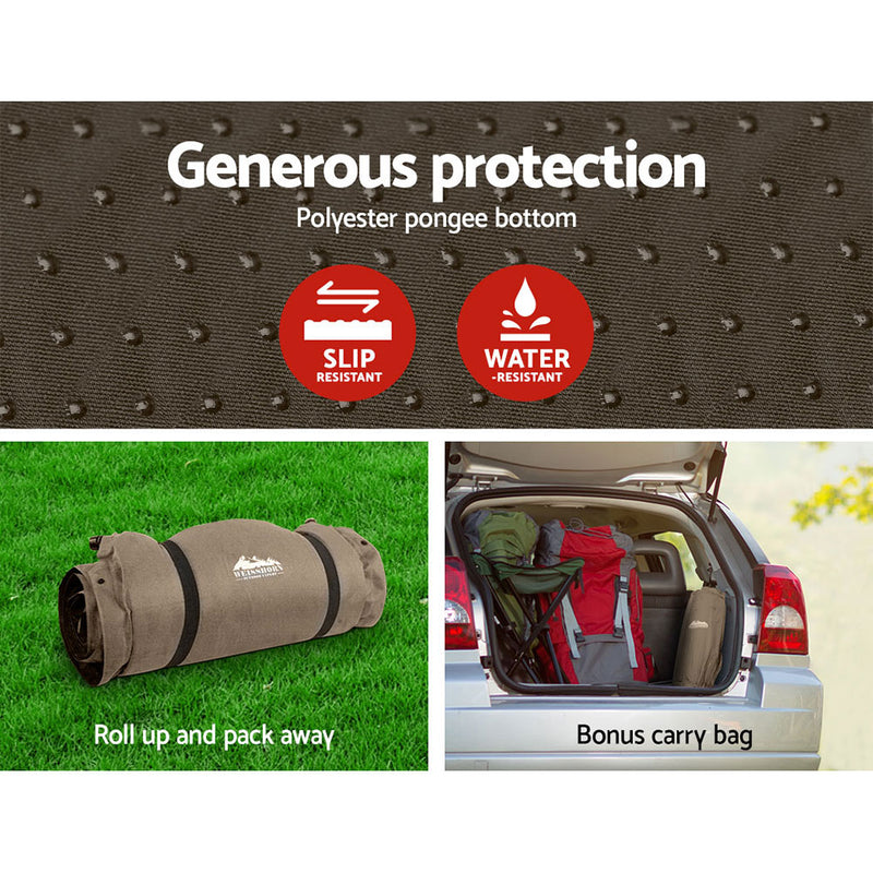Danoz Camping - Weisshorn Self Inflating Mattress Camping Sleeping Mat Air Bed Single Coffee