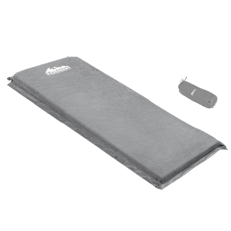 Danoz Camping - Weisshorn Self Inflating Mattress Camping Sleeping Mat Air Bed Single Grey