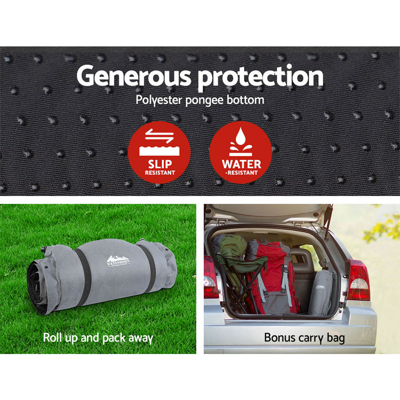 Danoz Camping - Weisshorn Self Inflating Mattress Camping Sleeping Mat Air Bed Single Grey