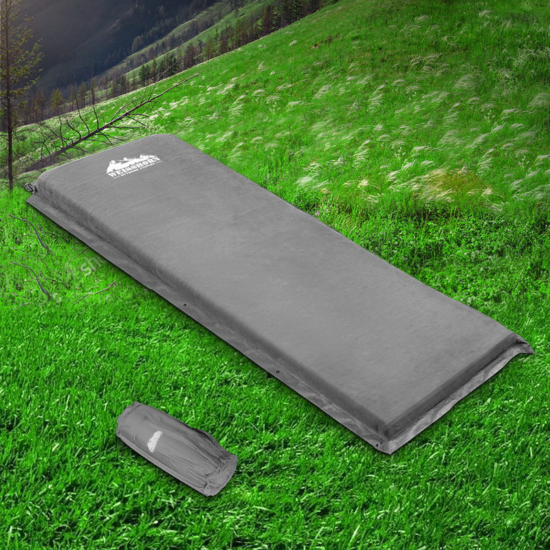 Danoz Camping - Weisshorn Self Inflating Mattress Camping Sleeping Mat Air Bed Single Grey