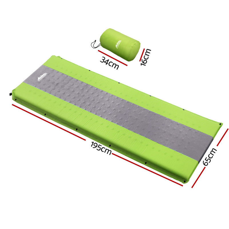 Danoz Direct - Weisshorn Self Inflating Mattress Camping Sleeping Mat Air Bed Pad Single Green