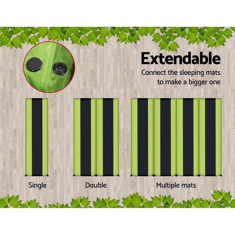 Danoz Direct - Weisshorn Self Inflating Mattress Camping Sleeping Mat Air Bed Pad Double Green
