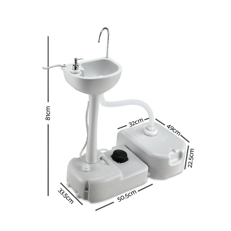 Danoz Camping - Weisshorn Basin Portable Hand Wash Sink Stand 43L Capacity - Free Postage!