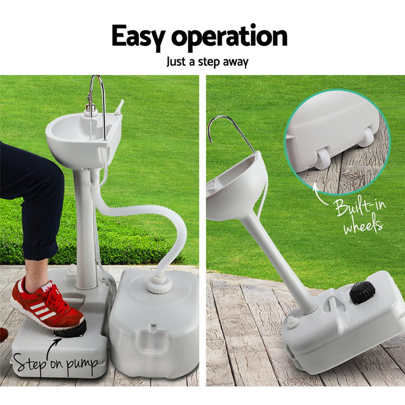 Danoz Camping - Weisshorn Basin Portable Hand Wash Sink Stand 43L Capacity - Free Postage!